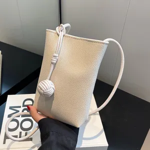 Women's Mini Crossbody Phone Bag Niche PU Leather Casual Shoulder Bag With Knot Decor Fashion Versatile Messenger Bag