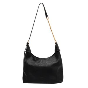 Women fashion commuting large capacity litchi pattern leather shoulder bag main view
