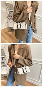 Stylish quilted women shoulder bag with bold buckle and chain strap for daily fashion wear.