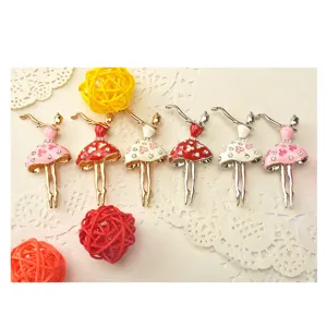 Elegant rhinestone crystal ballerina girl brooch pin fashion enamel suit clothing gift