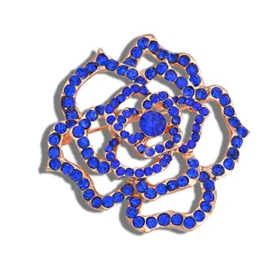 Elegant Alloy Rhinestone Flower Brooch Fashion Camellia Design Pin Sparkling Crystal Jewelry Gift For Women Daily Commute