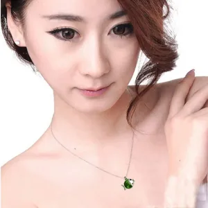 Exquisite cute little fish crystal pendant necklace with delicate silver chain for women fashion
