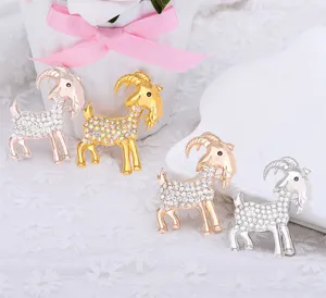 Spilla capra zodiaco strass pecora spilla cristallo scintillante gioielli per maglione