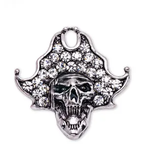 Punk Gothic Skull Rhinestone Brooch Alloy Antique Silver Gold Halloween Costume Jewelry Gift Pin Badge Accessories