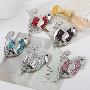 Elegant alloy rhinestone running horse brooch fashion lapel pin jewelry gift accessories