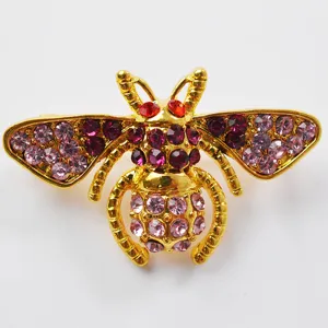 Cute Little Bee Rhinestone Brooch Pin Alloy Enamel Animal Fashion Jewelry Clothing Accessories For Women Girls Gift