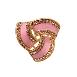 Zinc alloy rhinestone three-ring scarf buckle brooch elegant daily accessories for women