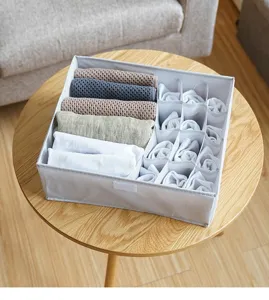 Scatola organizer in tessuto con piu scomparti per biancheria intima calze reggiseni
