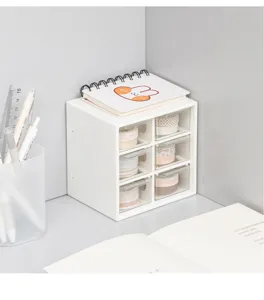 Scatola organizer per cassetti da scrivania trasparente a 6 griglie per cancelleria e trucchi.