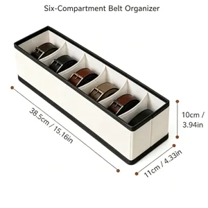 Organizzatore di cinture a sei comparti per cassetti, scatola di stoccaggio pieghevole.