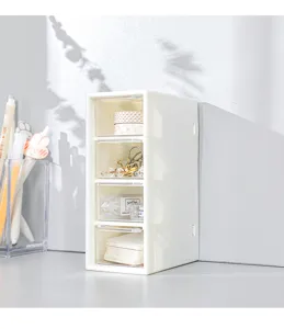 Mini bureau opbergdoos met vier laden, perfect voor briefpapier netjes te organiseren.