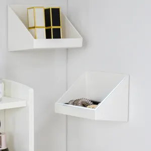 Scatola portaoggetti da parete, organizer per lavabo da bagno senza foratura e mensola.