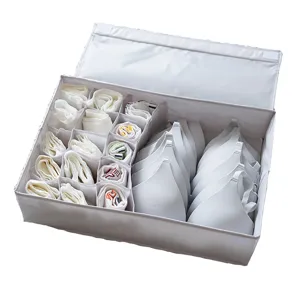 Scatola portaoggetti per biancheria intima in tessuto con scomparti, organizer per reggiseni.