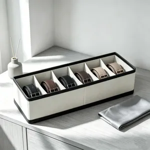 Scatola portaoggetti in tessuto a scomparti per cinture cravatte organizer per armadio.
