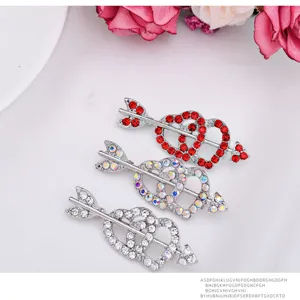 Set spilla strass cuore freccia moda coreana elegante lega cristallo distintivo gioiello regalo