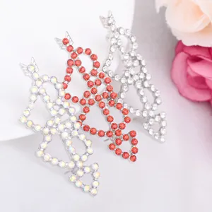 Valentine rhinestone arrow heart brooch pin, sparkling crystal alloy fashion jewelry gift.