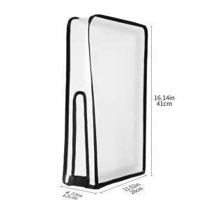 Custodia antipolvere trasparente per console PS5 copertura protettiva verticale con dimensioni