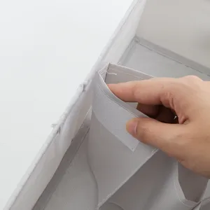 Organizzatore di biancheria intima in tessuto cassetto scatola dettaglio con divisori interni.