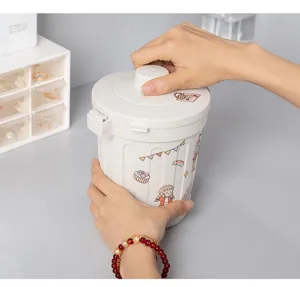 Piccola pattumiera da scrivania con coperchio stile ragazza carina mini cestino per camera letto