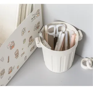 Mini cestino da scrivania carino in plastica piccola scatola portaoggetti per ufficio e camera.
