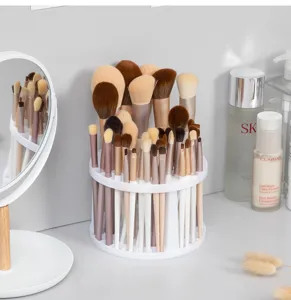 Roterende make-up borstelhouder, 360 graden bureau cosmetica-organizer voor wenkbrauwpotloden.