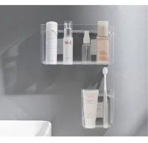 Transparante kunststof wandopbergdoos, heldere hangende organizer voor badkamer en huisgebruik.