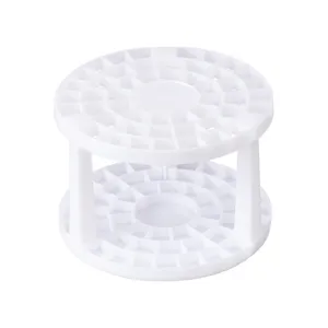 Witte kunststof dubbele make-up borstelhouder, multi-slot bureau cosmetische organizer.