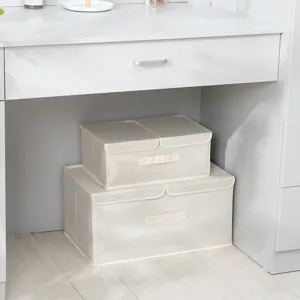 Scatola portaoggetti in tessuto pieghevole con doppia copertura grande borsa vestiti Oxford per casa