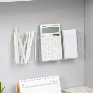 Transparante Wandmontage Afstandsbediening Opbergdoos Kunststof Telefoon Oplaadhouder Diverse Artikelen Organizer Thuis Rek