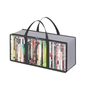 Grande borsa di conservazione CD DVD con finestra trasparente e maniglie resistenti.