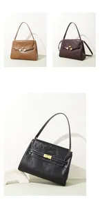 Sac à bandoulière chic en cuir pour femmes, design élégant avec poignée, sac à main de luxe.