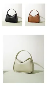 Bolso de hombro minimalista para mujer, bolso de mano de cuero premium para trabajo diario.