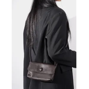 Women's Genuine Leather Top Handle Shoulder Bag Elegant Chic Flap Crossbody Bag Daily Commute Handbag
