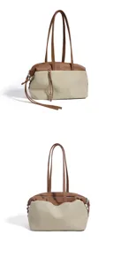 Sac à main bandoulière patchwork coton lin élégante grande capacité sac cabas loisir