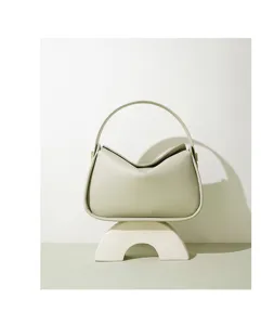 Bolso de hombro hobo minimalista de cuero para mujer, elegante bolso de diario.