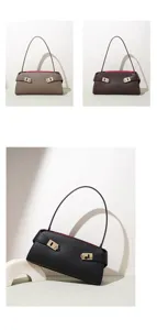 Elegante Damen Umhängetasche aus Leder, schicke Business Pendler Tasche in verschiedenen Farben