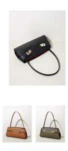 Elegante Umhängetasche aus echtem Leder für Damen, minimalistische und schicke Handtasche.