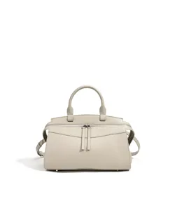 Bolso de mano bowling gris minimalista de estilo coreano, bandolera retro muy elegante.