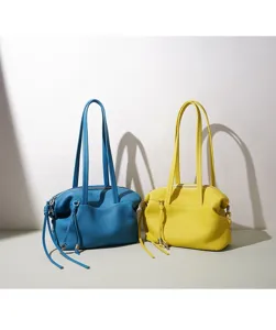 Bolso de mano de mujer de cuero genuino, elegante bolso cruzado, versátil bolso de trabajo.