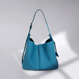 Echtes Leder Beuteltasche Für Damen Große Kapazität Lässige Schulter Umhängetasche Minimalistische Pendler Tasche