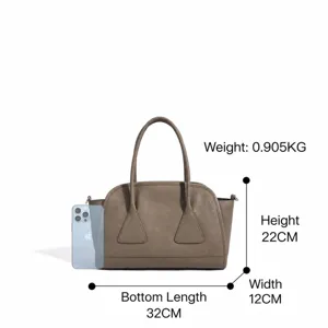 Sac Boston en cuir véritable de luxe grande capacité sac bandoulière élégant pour femme