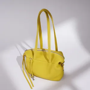 Bolso Balde de Cuero Auténtico de Alta Gama para Mujer Minimalista Urbano con Asa Superior Bolso de Hombro Mensajero Casual