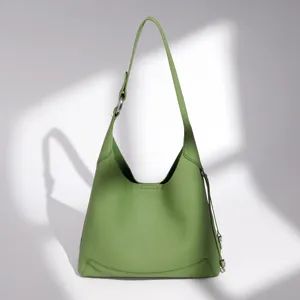 Femme Cuir Véritable Sac Seau Grande Capacité Sac Bandoulière Trajet Minimaliste Couleur Unie Sac Aisselle Mode Sac à Main