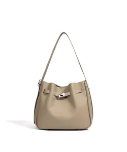 Bolso de hombro de cuero vintage bolso cubo estilo clasico bolso casual de mujer