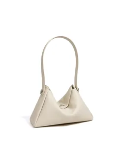 Sac à épaule triangulaire en cuir blanc crème minimaliste élégant cabas de travail