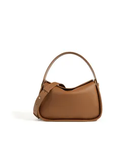 Bolso bandolera de cuero tipo dumpling para mujer, elegante bolso de hombro diario.