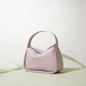 Mujer Bolso Dumpling de Cuero Auténtico Minimalista Urbano Bolso de Hombro Suave Piel Vacuno Bolso de Mano