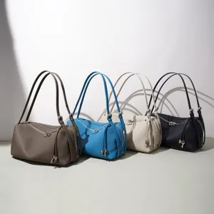 Vielseitige Echtleder Schultertasche minimalistische Pendler Handtasche Herbst Winter Mode