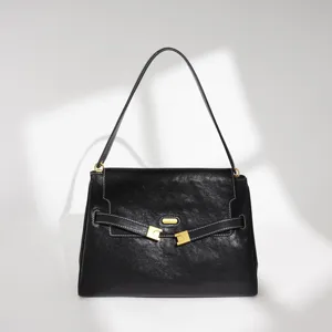 Sac à Main Femme en Cuir Véritable Sac Bandoulière Sac Cabas Classique