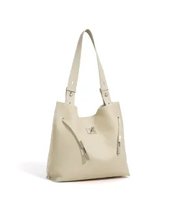 Damen minimalistische Leder Umhängetasche große Kapazität lässige Pendler Tasche chic